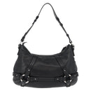 BALLY Shoulder Bag Leather Black Silver Auth bs34934A-3
