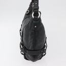 BALLY Shoulder Bag Leather Black Silver Auth bs34934A-4