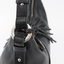 BALLY Shoulder Bag Leather Black Silver Auth bs34934A-6