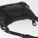 BALLY Shoulder Bag Leather Black Silver Auth bs34934A-7
