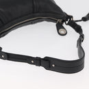 BALLY Shoulder Bag Leather Black Silver Auth bs34934A-8
