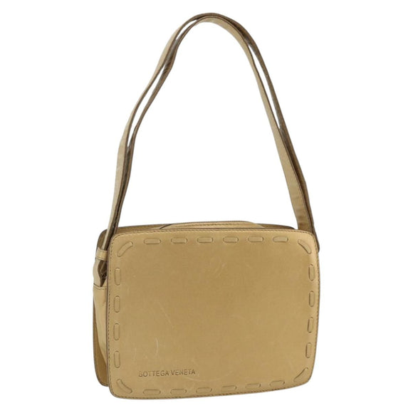 BOTTEGA VENETA Shoulder Bag Leather Gold Auth bs34935