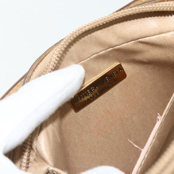 BOTTEGA VENETA Shoulder Bag Leather Gold Auth bs34935