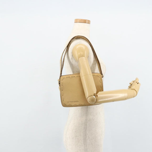 BOTTEGA VENETA Shoulder Bag Leather Gold Auth bs34935