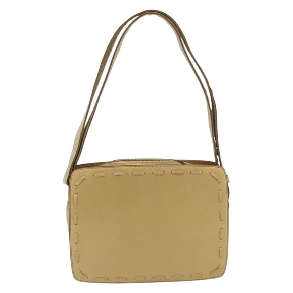 BOTTEGA VENETA Shoulder Bag Leather Gold Auth bs34935