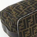 FENDI Zucca Canvas Hand Bag Black Brown Auth bs34936-14