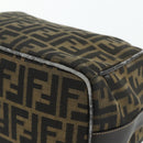FENDI Zucca Canvas Hand Bag Black Brown Auth bs34936-15