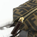 FENDI Zucca Canvas Hand Bag Black Brown Auth bs34936-10