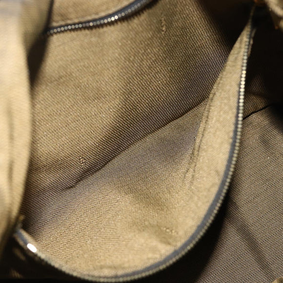FENDI Zucca Canvas Hand Bag Black Brown Auth bs34936
