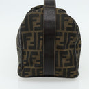 FENDI Zucca Canvas Hand Bag Black Brown Auth bs34936-3