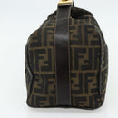 FENDI Zucca Canvas Hand Bag Black Brown Auth bs34936-4