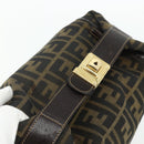 FENDI Zucca Canvas Hand Bag Black Brown Auth bs34936-6