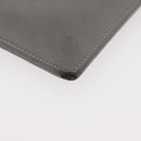 Christian Dior Clutch Bag Leather Gray Silver Auth bs34937-14