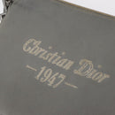 Christian Dior Clutch Bag Leather Gray Silver Auth bs34937-17