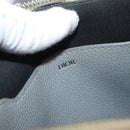 Christian Dior Clutch Bag Leather Gray Silver Auth bs34937-18