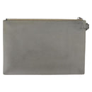 Christian Dior Clutch Bag Leather Gray Silver Auth bs34937-2