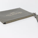 Christian Dior Clutch Bag Leather Gray Silver Auth bs34937-5