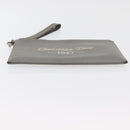 Christian Dior Clutch Bag Leather Gray Silver Auth bs34937-7