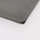 Christian Dior Clutch Bag Leather Gray Silver Auth bs34937-8
