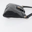 Salvatore Ferragamo Gancini Shoulder Bag Patent leather Black Gold Auth bs34939-3