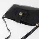 Salvatore Ferragamo Gancini Shoulder Bag Patent leather Black Gold Auth bs34939-6