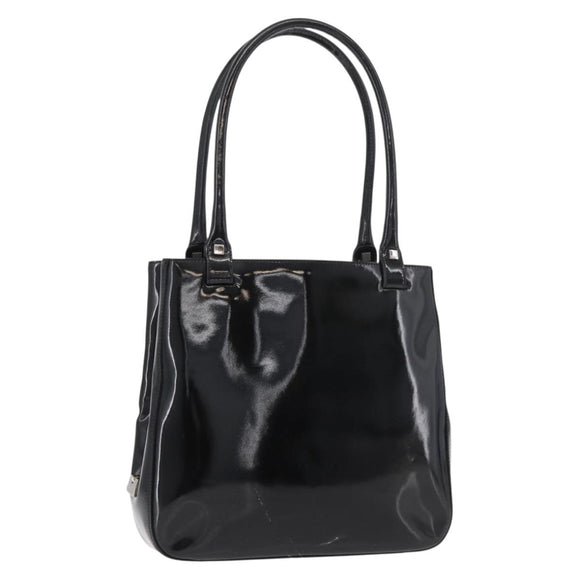 Salvatore Ferragamo Tote Bag Patent leather Black Silver Auth bs34940