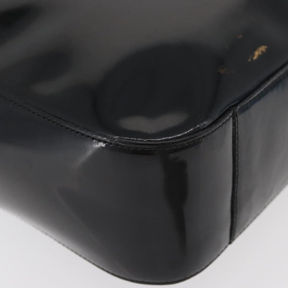 Salvatore Ferragamo Tote Bag Patent leather Black Silver Auth bs34940