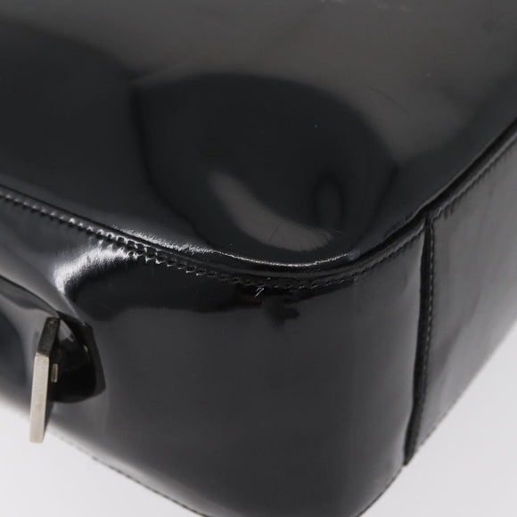 Salvatore Ferragamo Tote Bag Patent leather Black Silver Auth bs34940