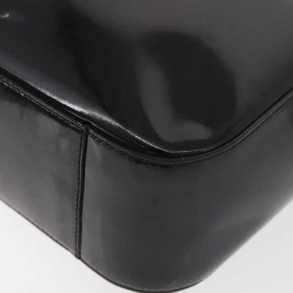 Salvatore Ferragamo Tote Bag Patent leather Black Silver Auth bs34940