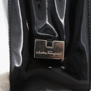 Salvatore Ferragamo Tote Bag Patent leather Black Silver Auth bs34940-17