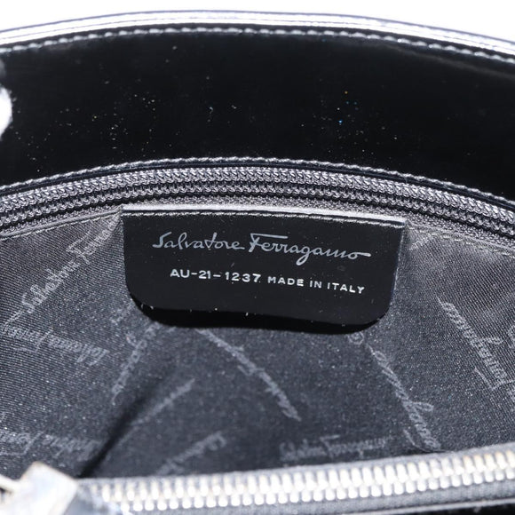 Salvatore Ferragamo Tote Bag Patent leather Black Silver Auth bs34940
