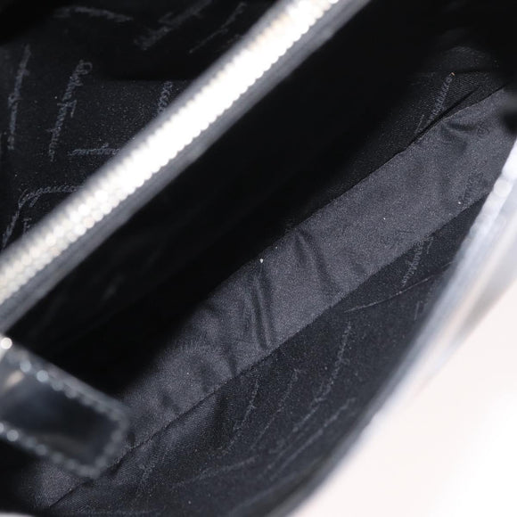 Salvatore Ferragamo Tote Bag Patent leather Black Silver Auth bs34940