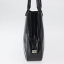 Salvatore Ferragamo Tote Bag Patent leather Black Silver Auth bs34940-4