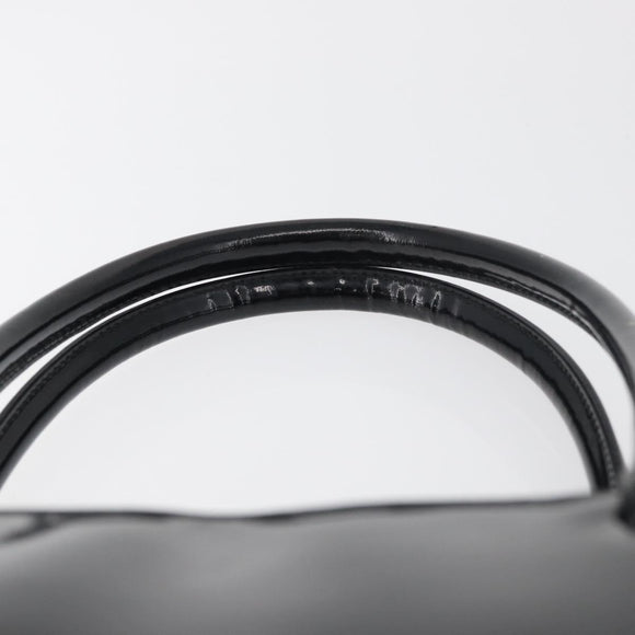 Salvatore Ferragamo Tote Bag Patent leather Black Silver Auth bs34940