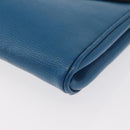 CELINE Circle Shoulder Bag Leather Blue Gold Auth bs34941-11
