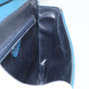 CELINE Circle Shoulder Bag Leather Blue Gold Auth bs34941-18