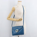 CELINE Circle Shoulder Bag Leather Blue Gold Auth bs34941-22