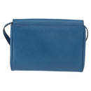 CELINE Circle Shoulder Bag Leather Blue Gold Auth bs34941-3