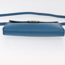 CELINE Circle Shoulder Bag Leather Blue Gold Auth bs34941-9