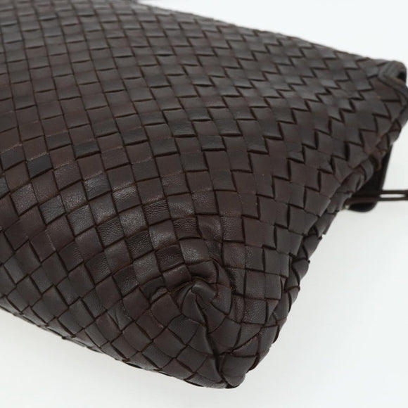 BOTTEGA VENETA INTRECCIATO Shoulder Bag Leather Brown Auth bs34942