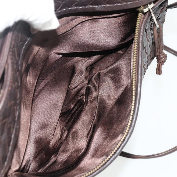 BOTTEGA VENETA INTRECCIATO Shoulder Bag Leather Brown Auth bs34942