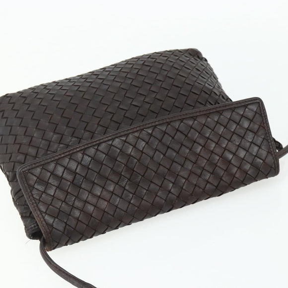 BOTTEGA VENETA INTRECCIATO Shoulder Bag Leather Brown Auth bs34942