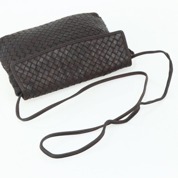 BOTTEGA VENETA INTRECCIATO Shoulder Bag Leather Brown Auth bs34942