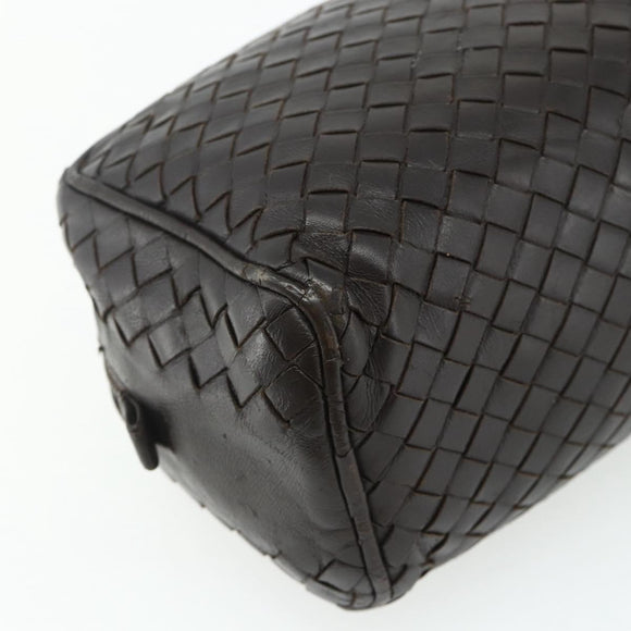 BOTTEGA VENETA INTRECCIATO Clutch Bag Leather Brown Auth bs34943