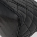 CHANEL Standard Tote Bag Caviar Skin Black Silver CC Auth bs34946-16