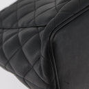 CHANEL Standard Tote Bag Caviar Skin Black Silver CC Auth bs34946-17