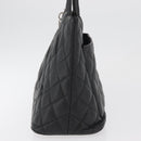 CHANEL Standard Tote Bag Caviar Skin Black Silver CC Auth bs34946-3