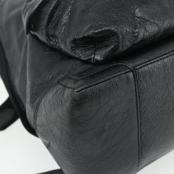 BALENCIAGA Backpack Leather Black Silver 409010 Auth bs34947