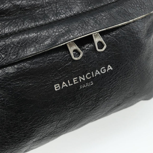 BALENCIAGA Backpack Leather Black Silver 409010 Auth bs34947