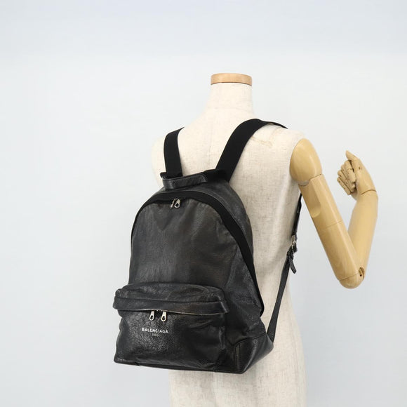 BALENCIAGA Backpack Leather Black Silver 409010 Auth bs34947